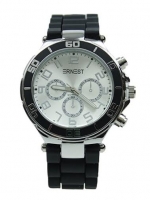 Ernest horloge zwart zilverkleurig