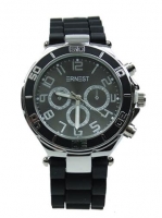 Ernest horloge zilverkleurig zwart