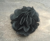 Haarspeldje bloem zwart groot