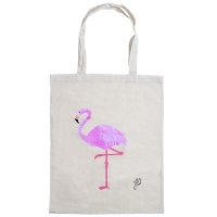 Canvas shopper flamingo
