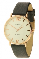 Ernest horloge zwart rosegoud